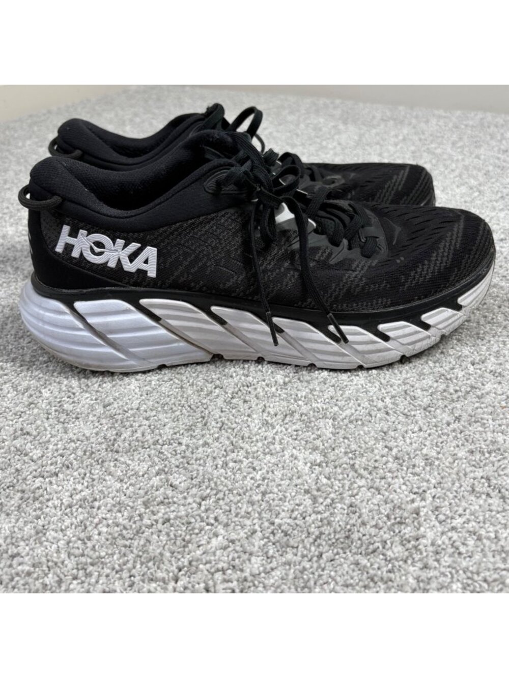 Hoka Gaviota 4 Mens 10 2E Wide Black White Running Walking